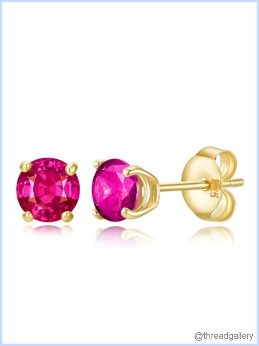 Sterling Silver Birthstone Round Stud Earrings Hypoallergenic Gift